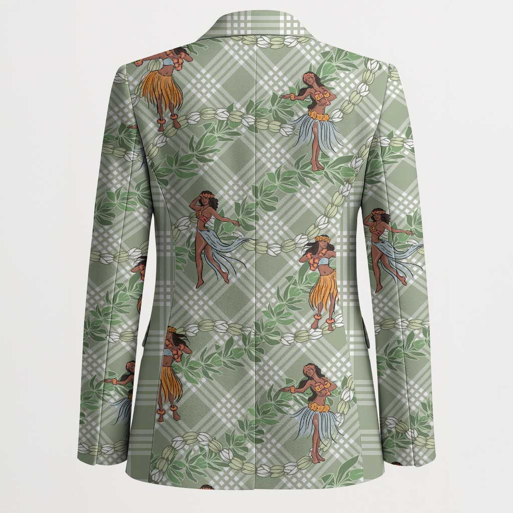 Mint Palaka Hula Girls Seamless Hawaii Aloha Blazer - Polynesian Pride