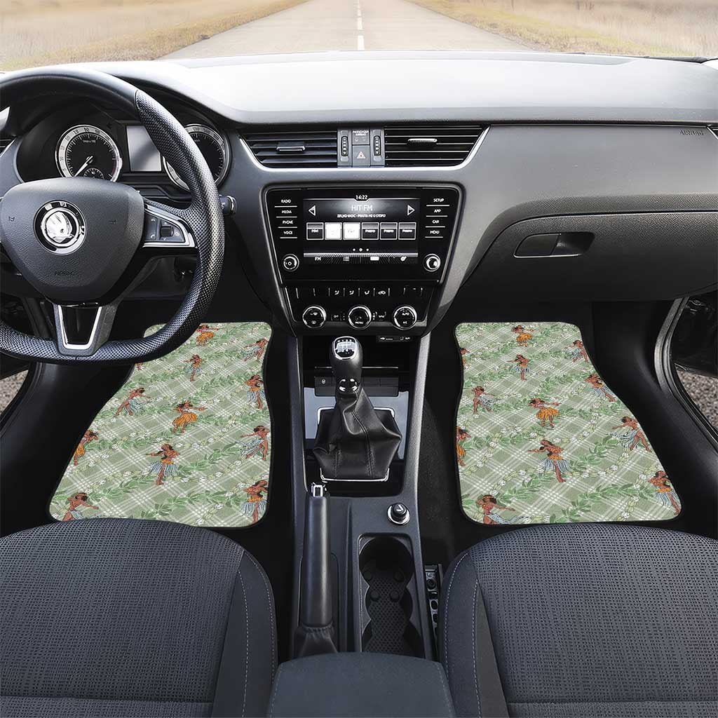 Mint Palaka Hula Girls Seamless Hawaii Aloha Car Mats - Polynesian Pride