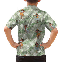 Mint Palaka Hula Girls Seamless Hawaii Aloha Family Matching Mermaid Dress and Hawaiian Shirt LT7 - Polynesian Pride