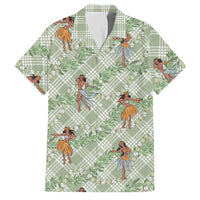 Mint Palaka Hula Girls Seamless Hawaii Aloha Family Matching Mermaid Dress and Hawaiian Shirt LT7 Dad's Shirt - Short Sleeve Mint - Polynesian Pride