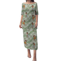 Mint Palaka Hula Girls Seamless Hawaii Aloha Family Matching Puletasi and Hawaiian Shirt LT7 Mom's Dress Mint - Polynesian Pride