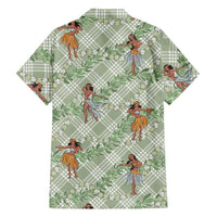 Mint Palaka Hula Girls Seamless Hawaii Aloha Family Matching Tank Maxi Dress and Hawaiian Shirt LT7 - Polynesian Pride