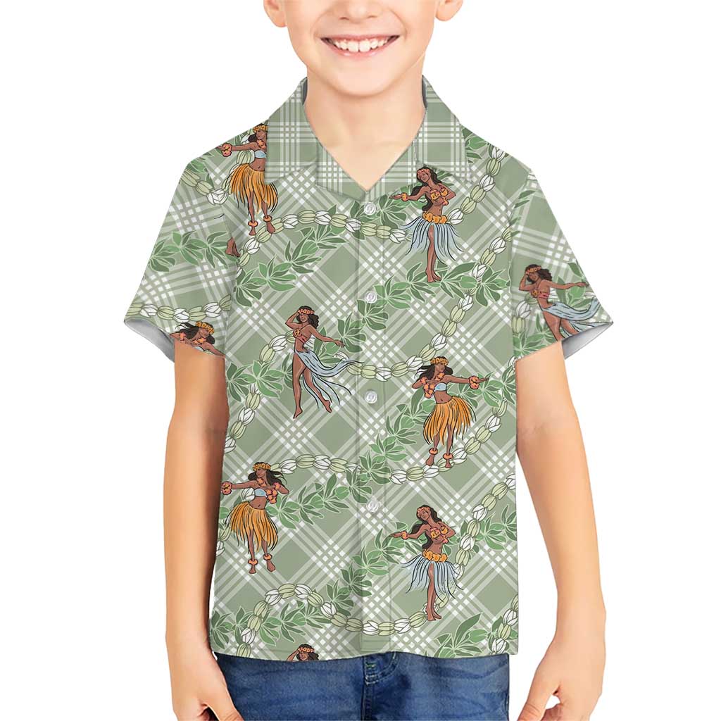 Mint Palaka Hula Girls Seamless Hawaii Aloha Hawaiian Shirt - Polynesian Pride