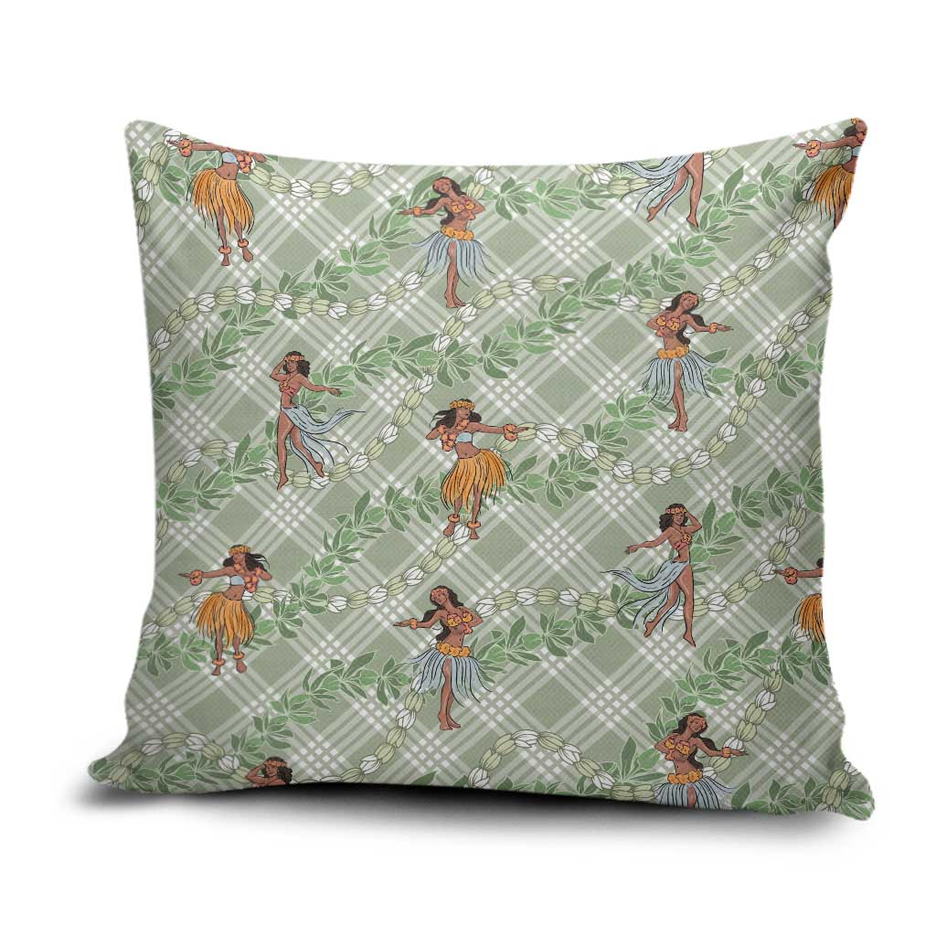 Mint Palaka Hula Girls Seamless Hawaii Aloha Pillow Cover - Polynesian Pride
