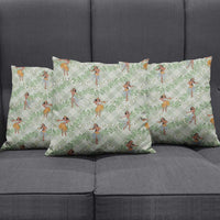 Mint Palaka Hula Girls Seamless Hawaii Aloha Pillow Cover - Polynesian Pride