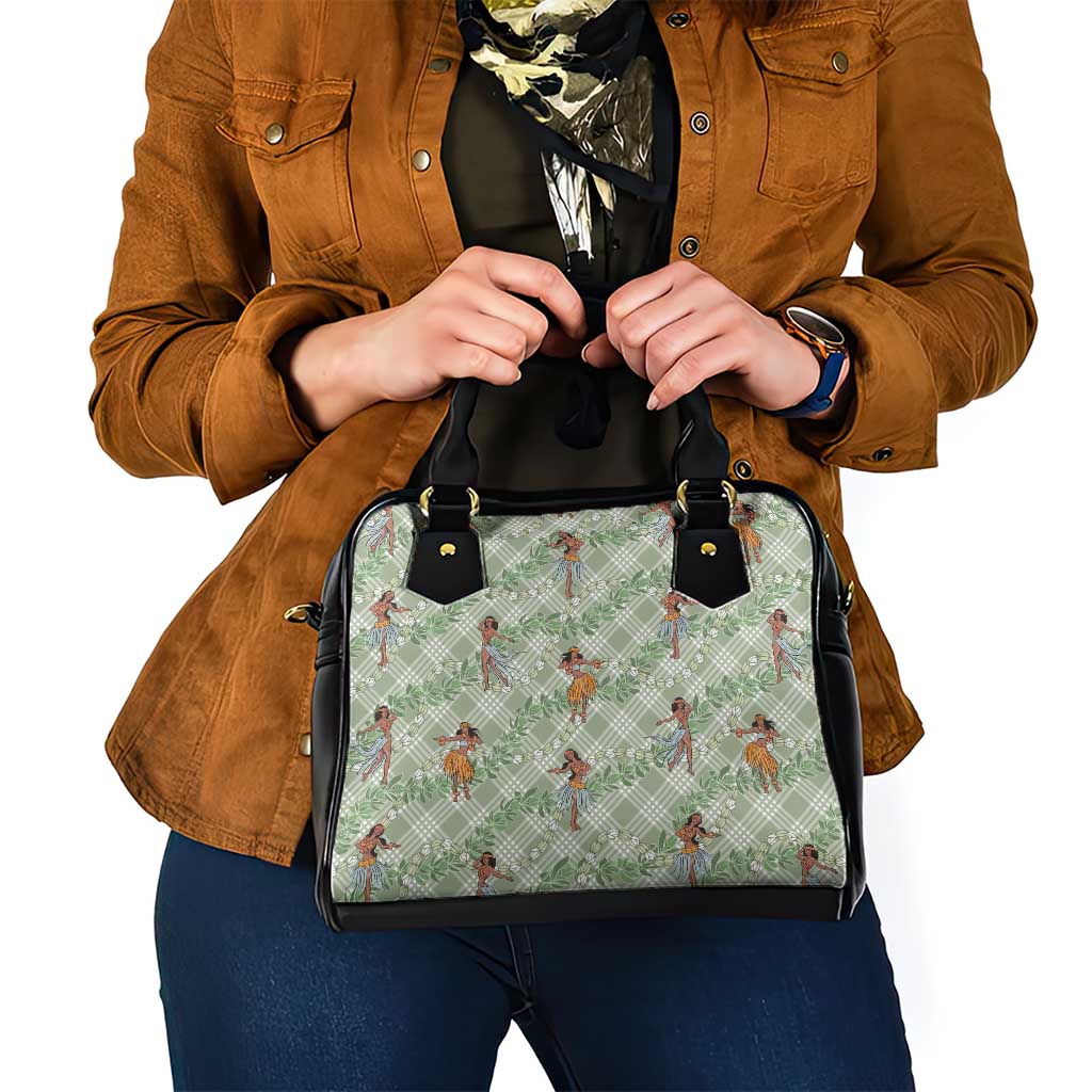 Mint Palaka Hula Girls Seamless Hawaii Aloha Shoulder Handbag - Polynesian Pride