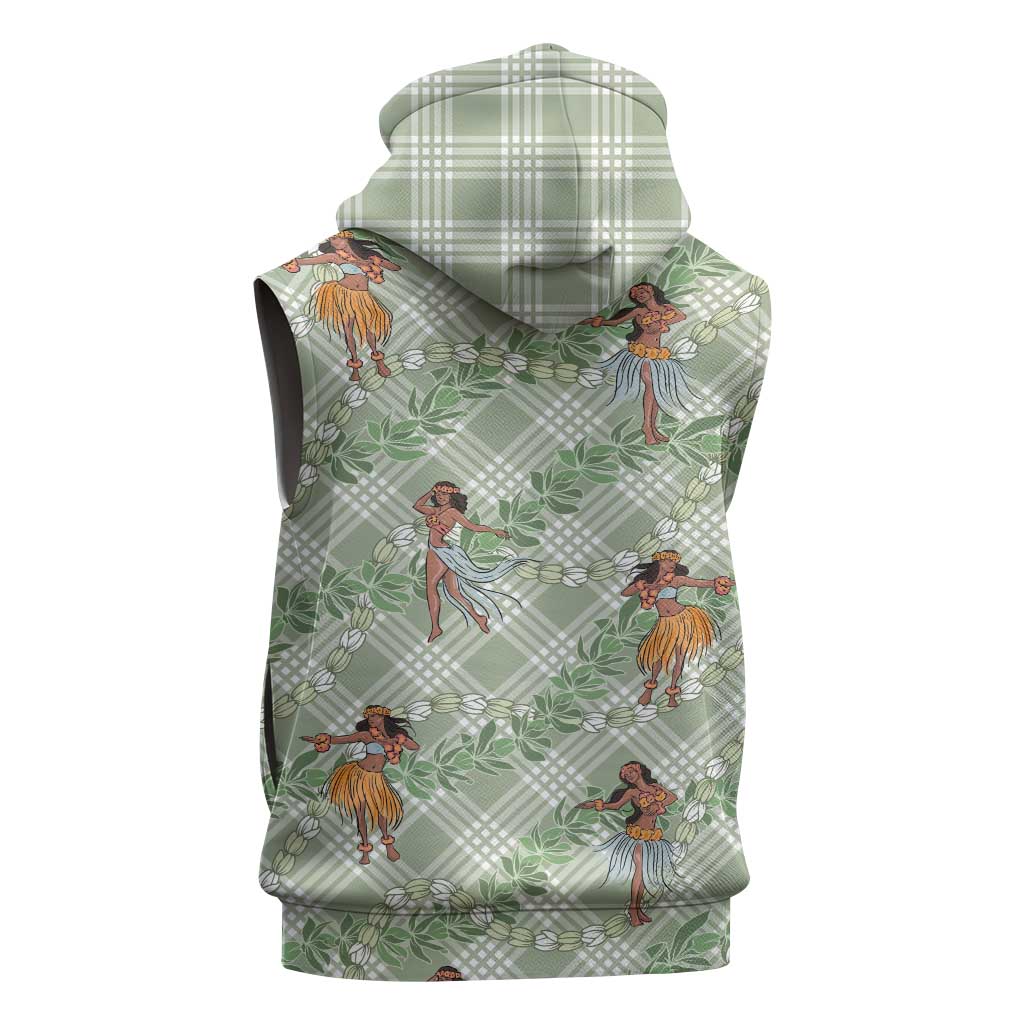 Mint Palaka Hula Girls Seamless Hawaii Aloha Sleeveless Hoodie LT7 - Polynesian Pride