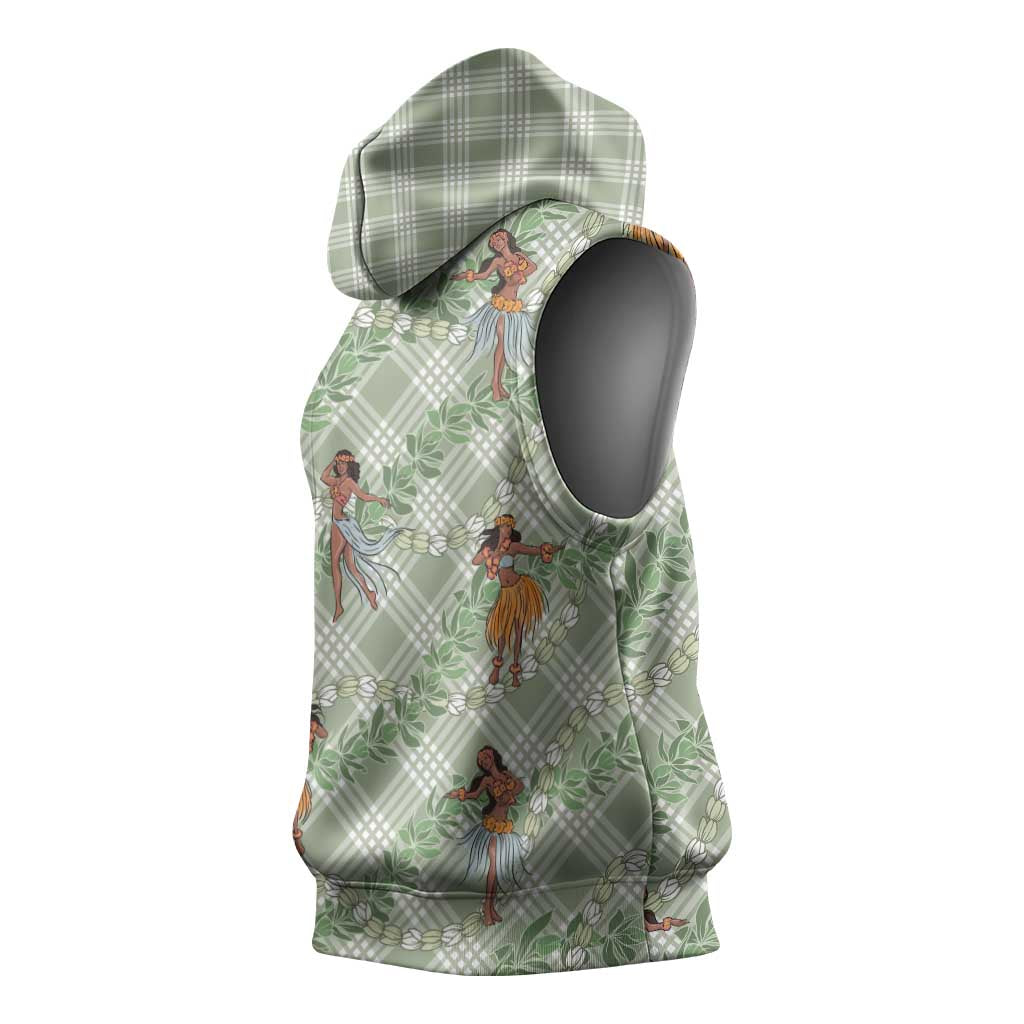 Mint Palaka Hula Girls Seamless Hawaii Aloha Sleeveless Hoodie LT7 - Polynesian Pride