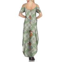 Mint Palaka Hula Girls Seamless Hawaii Aloha Summer Maxi Dress - Polynesian Pride