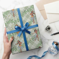Mint Palaka Hula Girls Seamless Hawaii Aloha Wrapping Paper