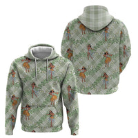 Mint Palaka Hula Girls Seamless Hawaii Aloha Zip Hoodie - Polynesian Pride