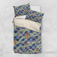 Navy Blue Palaka Hula Girls Seamless Hawaii Aloha Bedding Set - Polynesian Pride