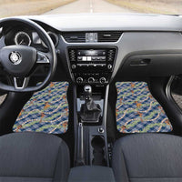 Navy Blue Palaka Hula Girls Seamless Hawaii Aloha Car Mats - Polynesian Pride
