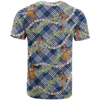 Navy Blue Palaka Hula Girls Seamless Hawaii Aloha T Shirt - Polynesian Pride