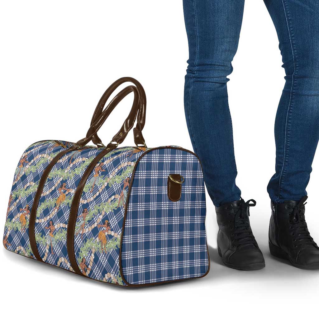 Navy Blue Palaka Hula Girls Seamless Hawaii Aloha Travel Bag - Polynesian Pride