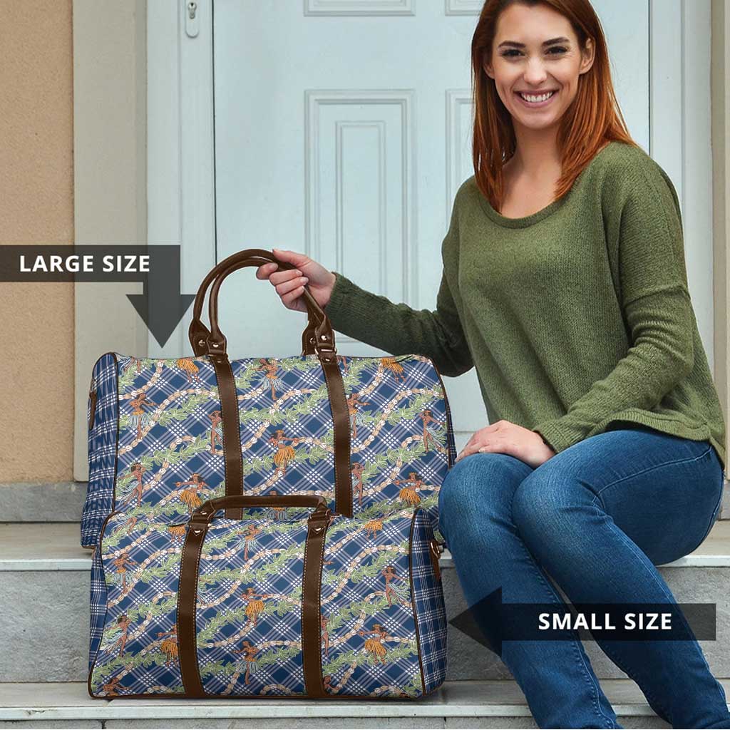 Navy Blue Palaka Hula Girls Seamless Hawaii Aloha Travel Bag - Polynesian Pride