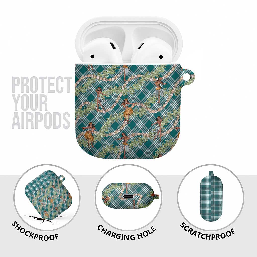 Teal Palaka Hula Girls Seamless Hawaii Aloha AirPods Case - Polynesian Pride