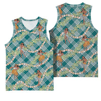 Teal Palaka Hula Girls Seamless Hawaii Aloha Basketball Jersey - Polynesian Pride