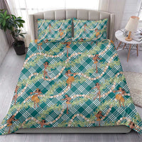 Teal Palaka Hula Girls Seamless Hawaii Aloha Bedding Set - Polynesian Pride