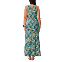 Teal Palaka Hula Girls Seamless Hawaii Aloha Family Matching Tank Maxi Dress and Hawaiian Shirt LT7 - Polynesian Pride