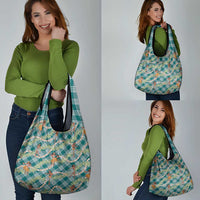 Teal Palaka Hula Girls Seamless Hawaii Aloha Grocery Bag - Polynesian Pride