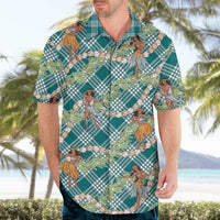 Teal Palaka Hula Girls Seamless Hawaii Aloha Hawaiian Shirt - Polynesian Pride