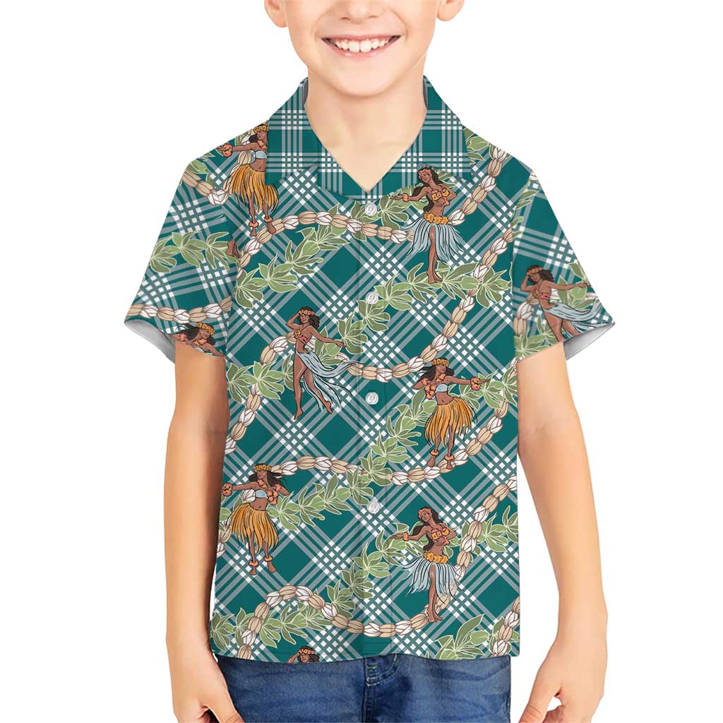 Teal Palaka Hula Girls Seamless Hawaii Aloha Hawaiian Shirt - Polynesian Pride