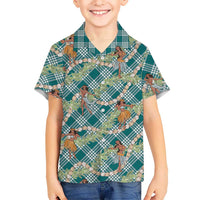 Teal Palaka Hula Girls Seamless Hawaii Aloha Hawaiian Shirt - Polynesian Pride