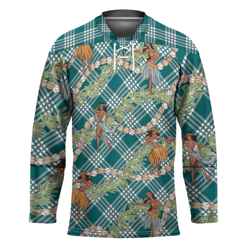 Teal Palaka Hula Girls Seamless Hawaii Aloha Hockey Jersey - Polynesian Pride