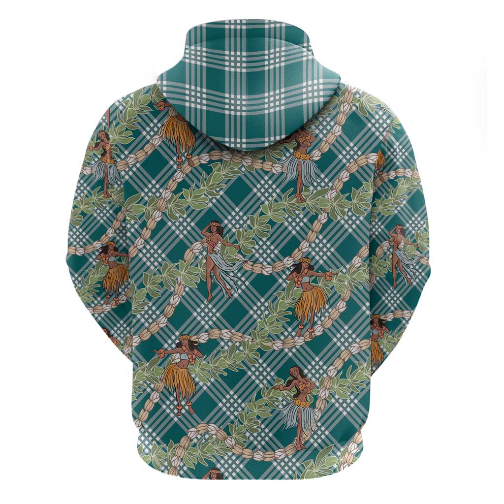 Teal Palaka Hula Girls Seamless Hawaii Aloha Hoodie - Polynesian Pride