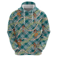 Teal Palaka Hula Girls Seamless Hawaii Aloha Hoodie - Polynesian Pride