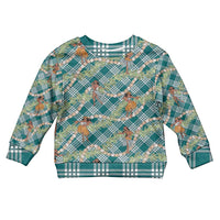 Teal Palaka Hula Girls Seamless Hawaii Aloha Kid Ugly Christmas Sweater LT7 Kid Teal - Polynesian Pride
