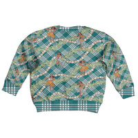 Teal Palaka Hula Girls Seamless Hawaii Aloha Kid Ugly Christmas Sweater LT7 - Polynesian Pride