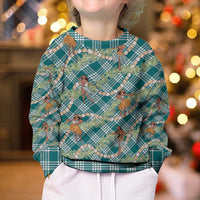 Teal Palaka Hula Girls Seamless Hawaii Aloha Kid Ugly Christmas Sweater LT7 - Polynesian Pride