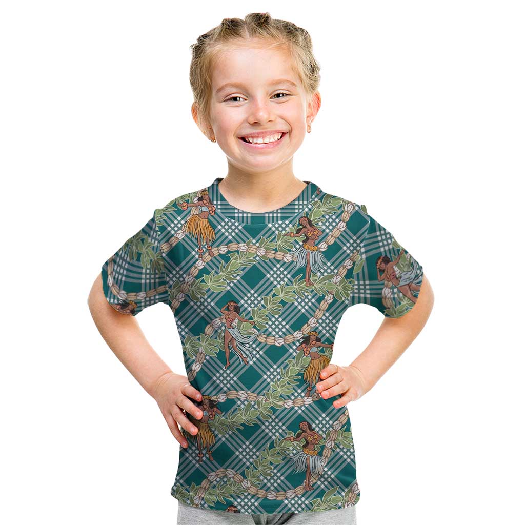 Teal Palaka Hula Girls Seamless Hawaii Aloha Kid T Shirt - Polynesian Pride