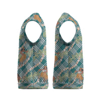 Teal Palaka Hula Girls Seamless Hawaii Aloha Christmas Knitted V-Neck Vest - Polynesian Pride