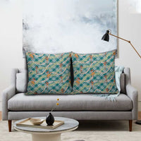 Teal Palaka Hula Girls Seamless Hawaii Aloha Pillow Cover - Polynesian Pride