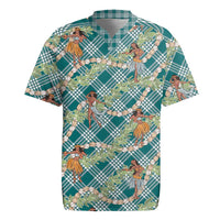 Teal Palaka Hula Girls Seamless Hawaii Aloha Rugby Jersey - Polynesian Pride