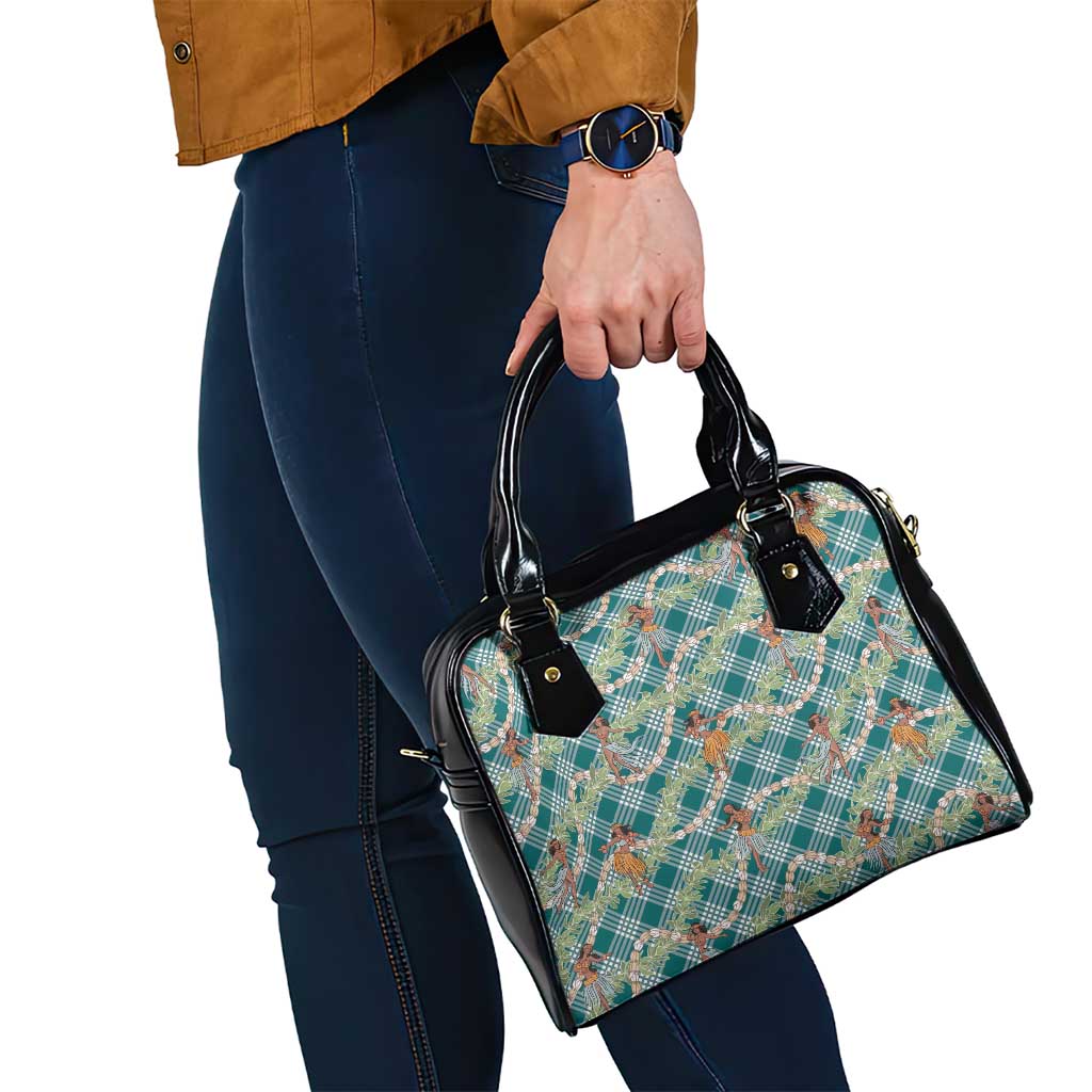 Teal Palaka Hula Girls Seamless Hawaii Aloha Shoulder Handbag - Polynesian Pride