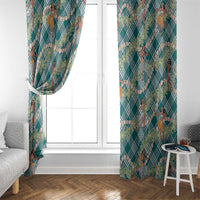 Teal Palaka Hula Girls Seamless Hawaii Aloha Window Curtain - Polynesian Pride
