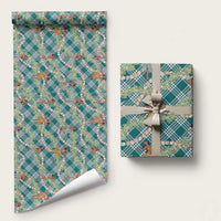Teal Palaka Hula Girls Seamless Hawaii Aloha Wrapping Paper