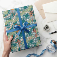 Teal Palaka Hula Girls Seamless Hawaii Aloha Wrapping Paper