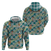 Teal Palaka Hula Girls Seamless Hawaii Aloha Zip Hoodie LT7 - Polynesian Pride