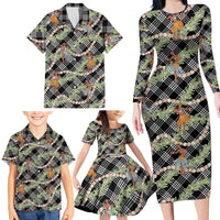Sable Palaka Hula Girls Seamless Hawaii Aloha Family Matching Long Sleeve Bodycon Dress and Hawaiian Shirt LT7 - Polynesian Pride