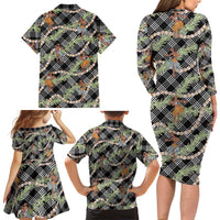 Sable Palaka Hula Girls Seamless Hawaii Aloha Family Matching Long Sleeve Bodycon Dress and Hawaiian Shirt LT7 - Polynesian Pride