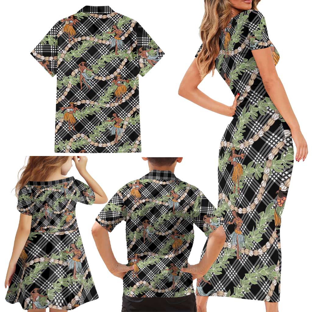 Sable Palaka Hula Girls Seamless Hawaii Aloha Family Matching Short Sleeve Bodycon Dress and Hawaiian Shirt LT7 - Polynesian Pride