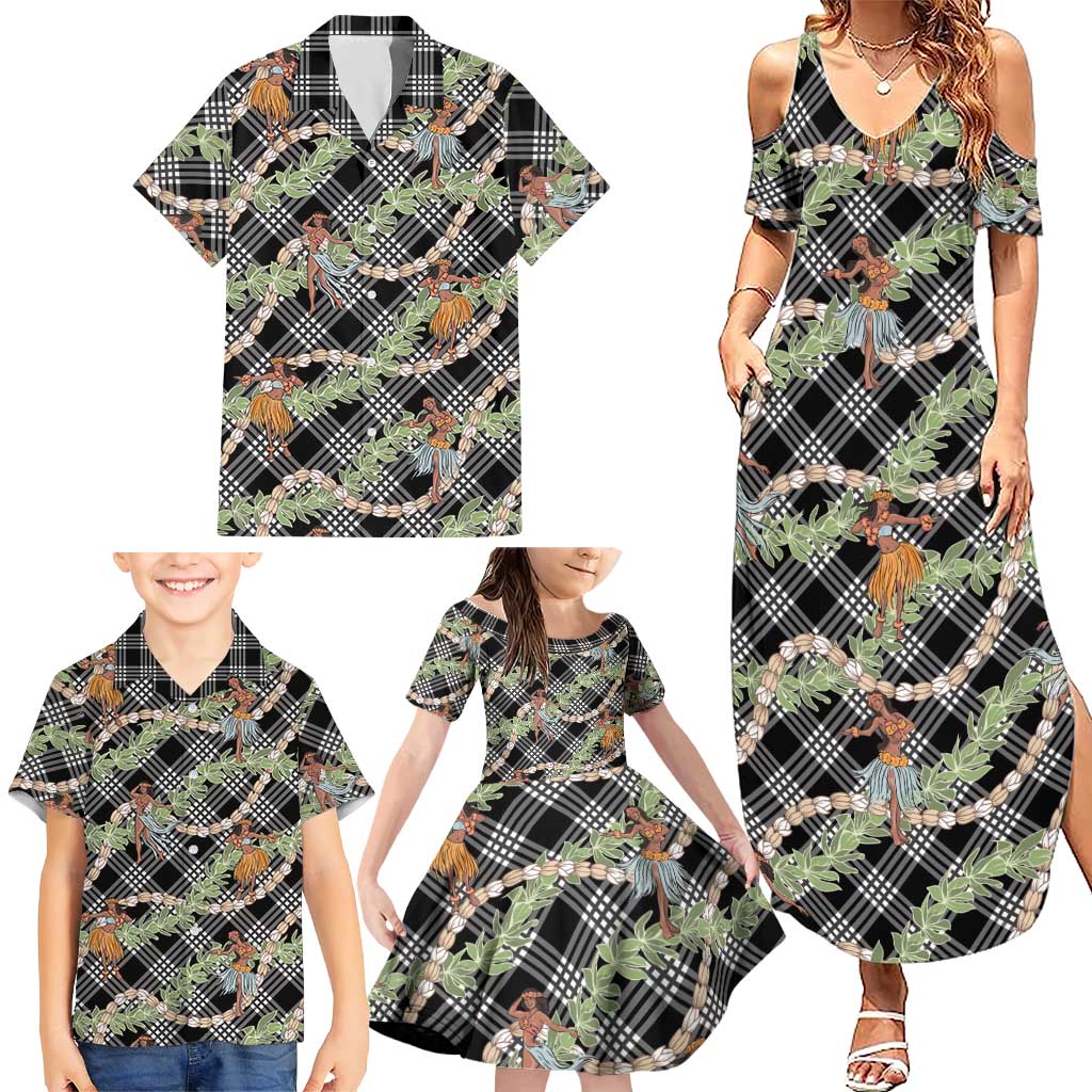 Sable Palaka Hula Girls Seamless Hawaii Aloha Family Matching Summer Maxi Dress and Hawaiian Shirt LT7 - Polynesian Pride