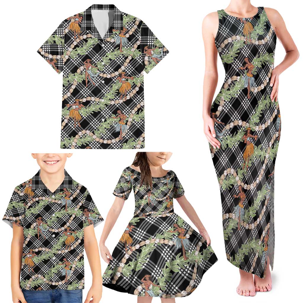 Sable Palaka Hula Girls Seamless Hawaii Aloha Family Matching Tank Maxi Dress and Hawaiian Shirt LT7 - Polynesian Pride