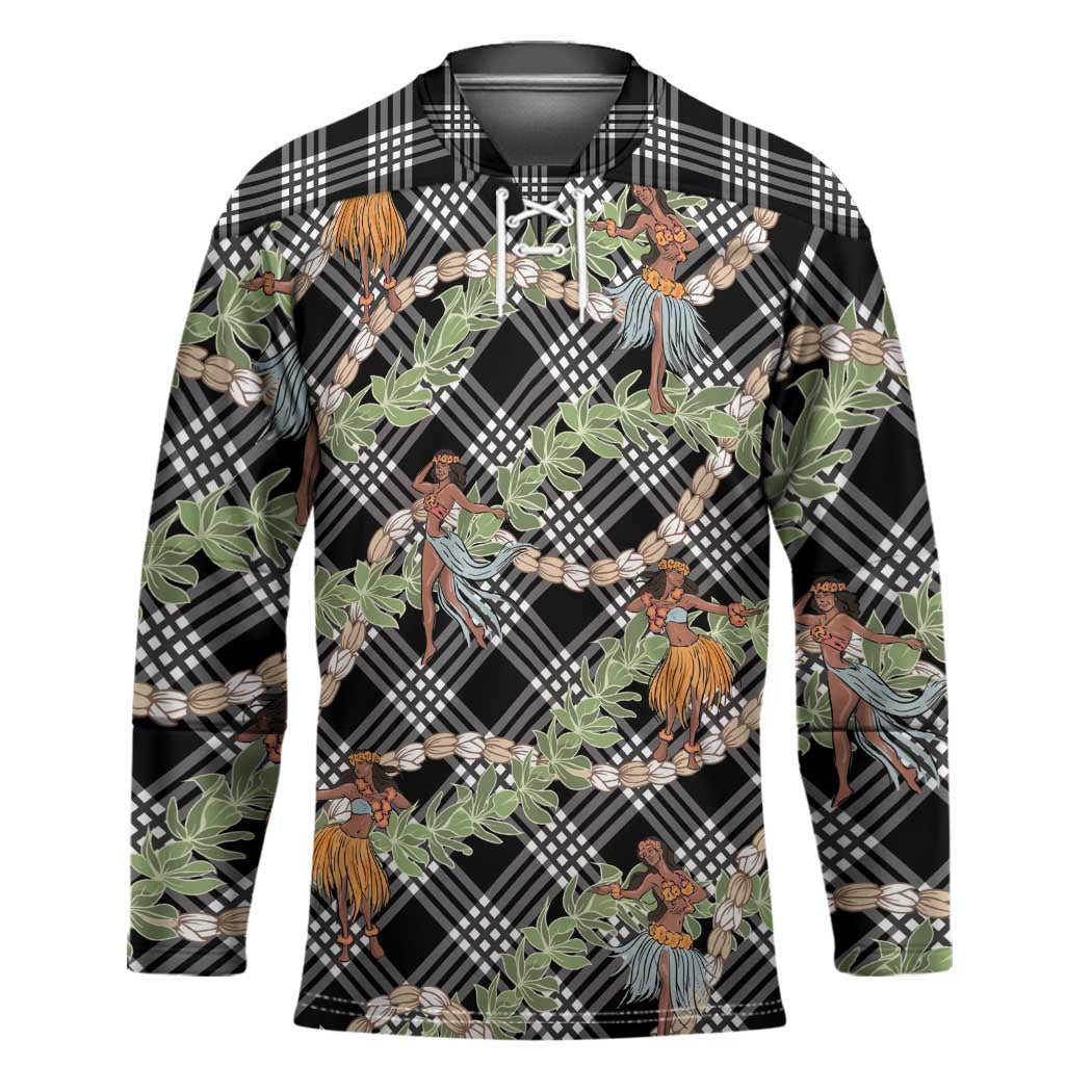 Sable Palaka Hula Girls Seamless Hawaii Aloha Hockey Jersey - Polynesian Pride