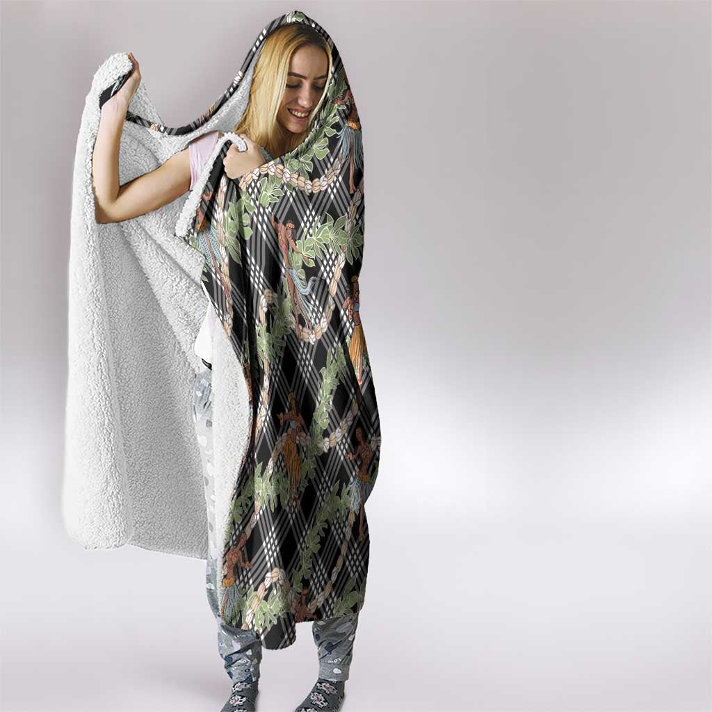 Sable Palaka Hula Girls Seamless Hawaii Aloha Hooded Blanket - Polynesian Pride